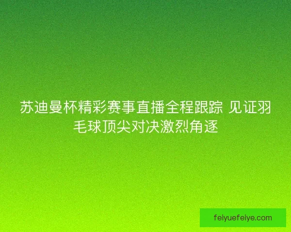 苏迪曼杯精彩赛事直播全程跟踪 见证羽毛球顶尖对决激烈角逐